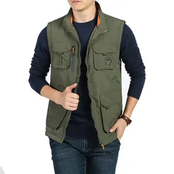Chaquetas sin mangas para senderismo y Pesca para hombre, chaleco informal para exteriores, chaleco táctico con múltiples bolsillos, talla grande, primavera y verano