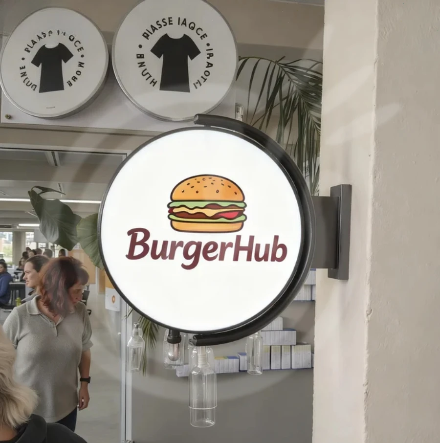 맞춤형 비즈니스 간판 가정용 조명 로고 아크릴 LED 360도 회전 박스 야외 간판 조명 간판 방수 가정 상점용