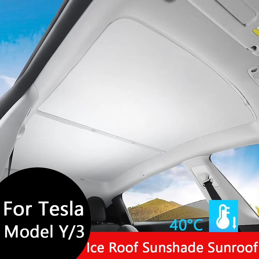 Tende da sole per Tesla Model 3 Highland Model Y 2017-2024 Panno di ghiaccio Fibbia Sun Pare Vetro Anteriore Posteriore Tetto Apribile Lucernario