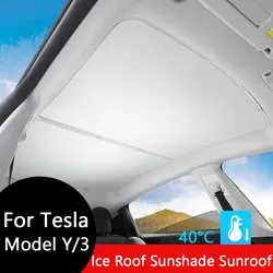 Tende da sole per Tesla Model 3 Highland Model Y 2017-2024 Panno di ghiaccio Fibbia Sun Pare Vetro Anteriore Posteriore Tetto Apribile Lucernario Accessorio