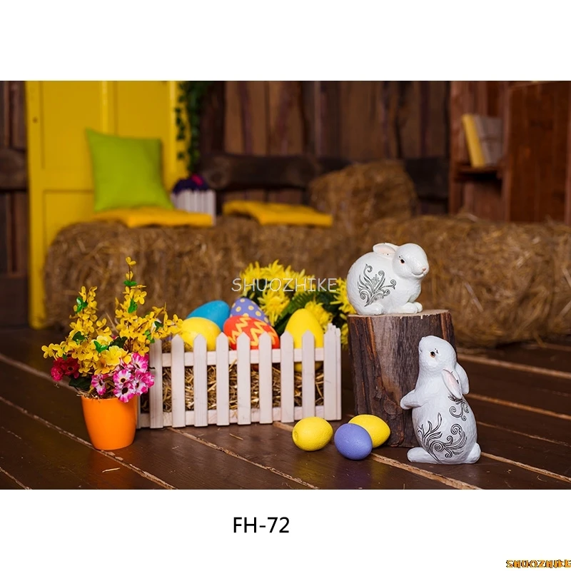 Fondo de fotografía de Pascua feliz de tela fina, fondo de fotografía de cumpleaños para bebé, accesorios de estudio fotográfico para recién nacido, YXX-62