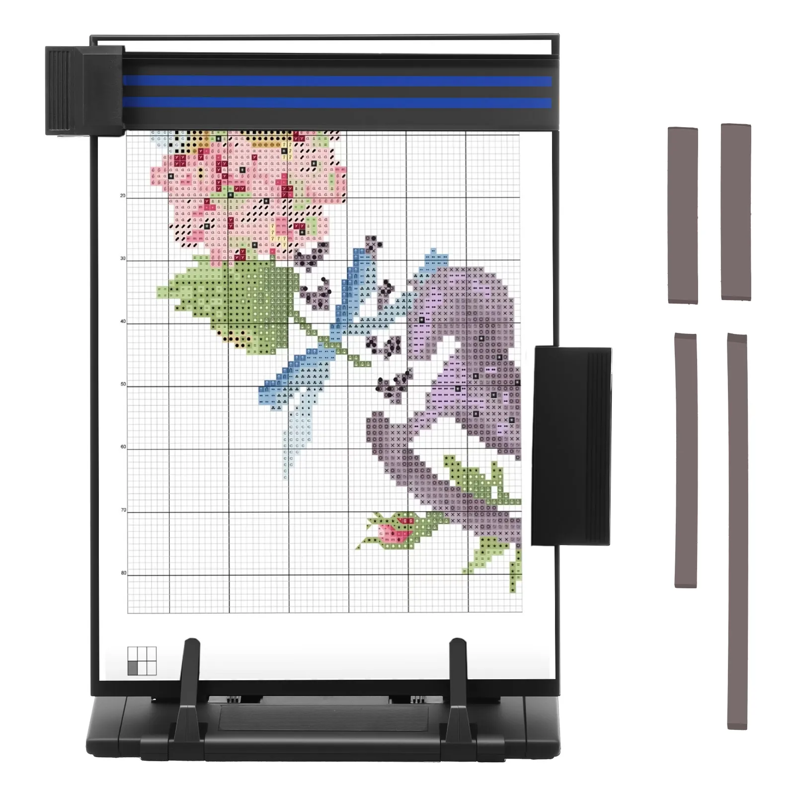 

Knitting Pattern Holder with 4 Replacement Magnets Adjustable Knitting Chart Keeper Practical Desktop Document Holder for