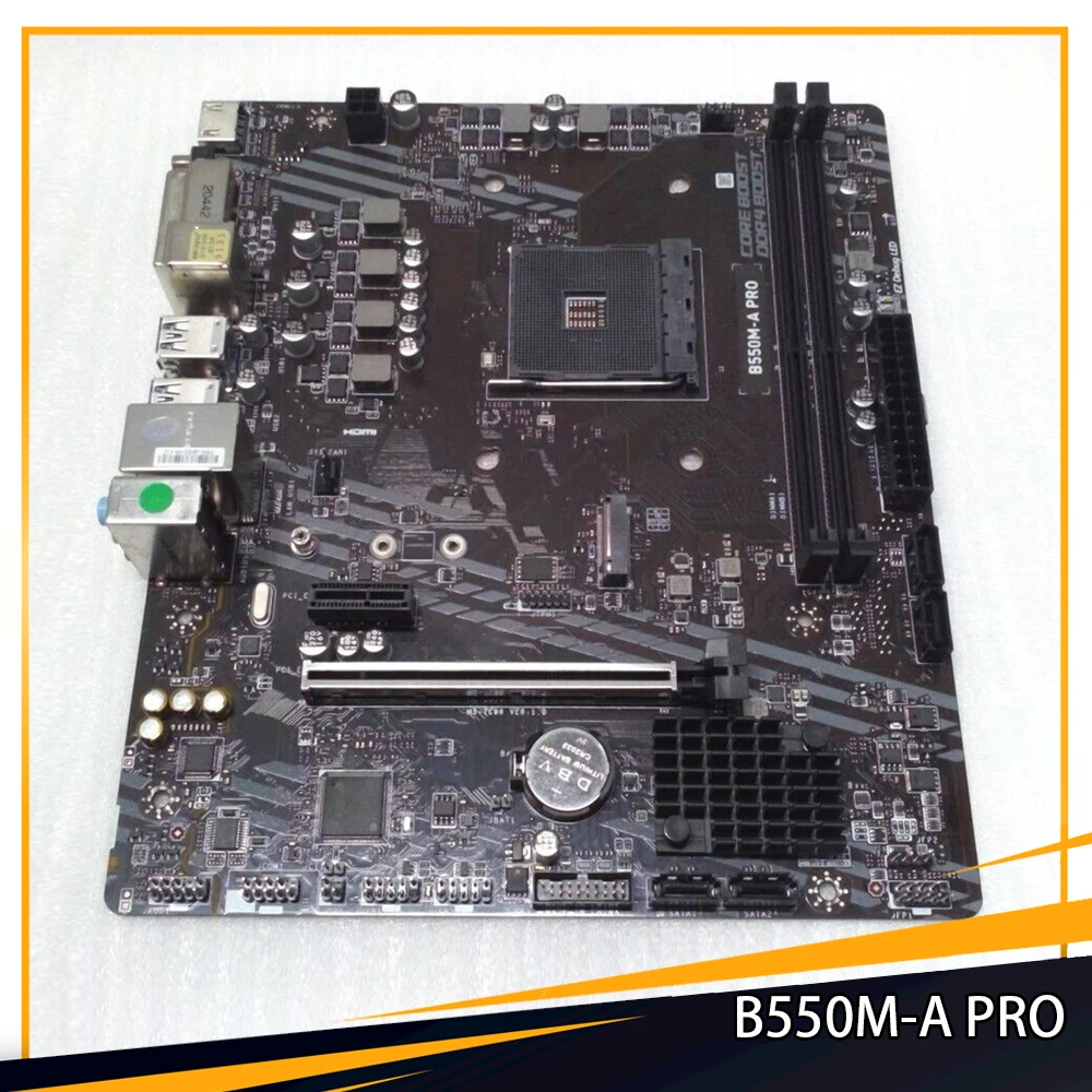 B550M-A PRO เมนบอร์ด AM4 DDR4 64G SATA3 M.2 PCI-E4.0 USB 3.2 Gen1 Micro ATX PC สนับสนุน3rd Gen สูงคุณภาพสูงเรือ