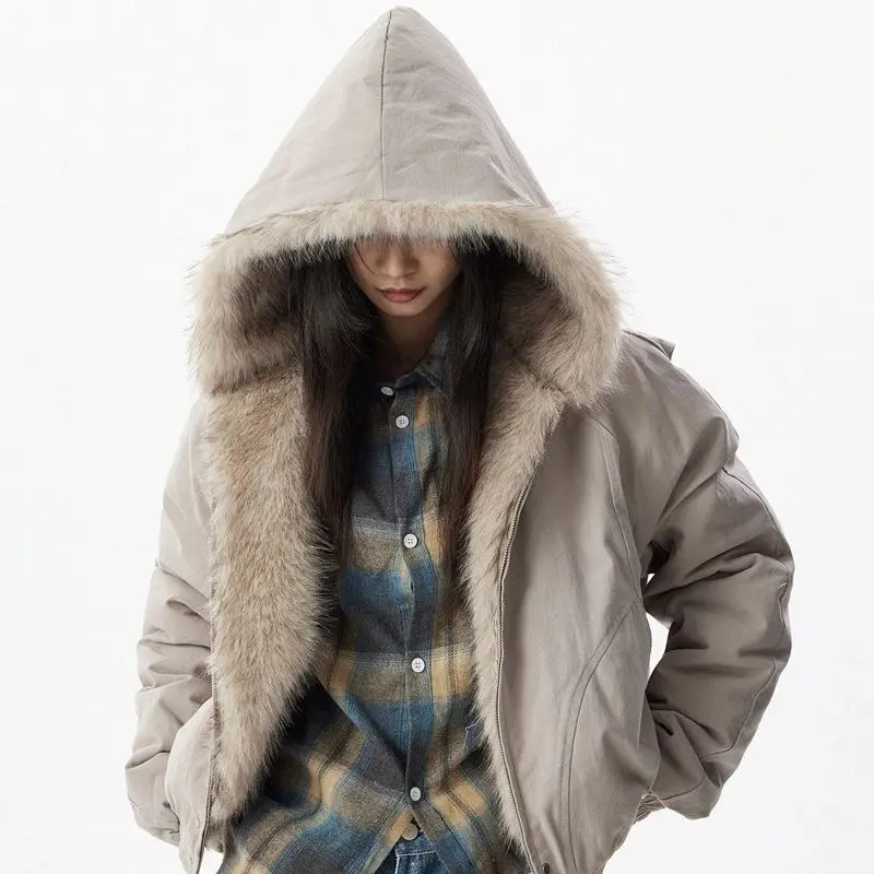 

Роскошные брендовые зимние куртки на меховой подкладке, женские теплые толстые пальто с капюшоном, мужская куртка, короткие пальто, куртка-бомбер, уличная одежда, новинка
