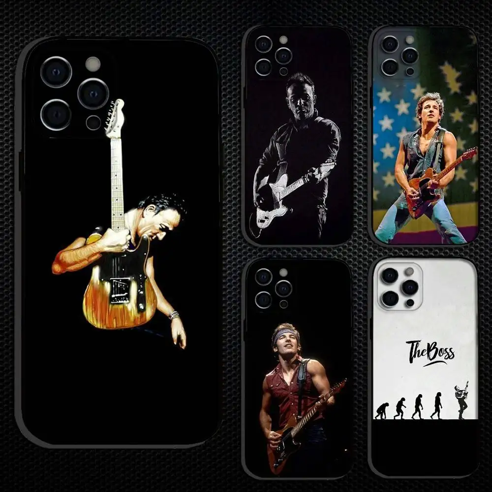 

Singer B-Bruce S-Springsteen Phone Case For iPhone 16,15,14,13,12,11 Plus,Pro Max, Others Soft Black Cover