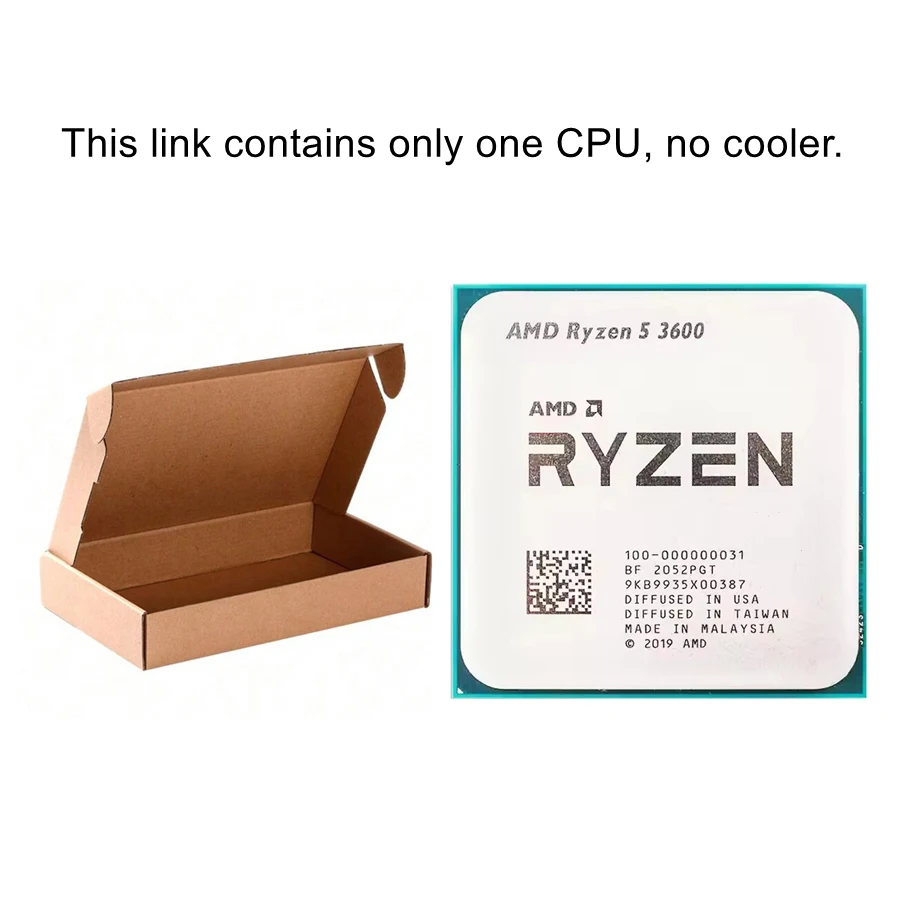 معالج وحدة المعالجة المركزية AMD Ryzen 5 R5 3600 3.6 جيجا هرتز سداسي النواة اثني عشر خيط 7NM 65W L3=32M مقبس AM4 #2
