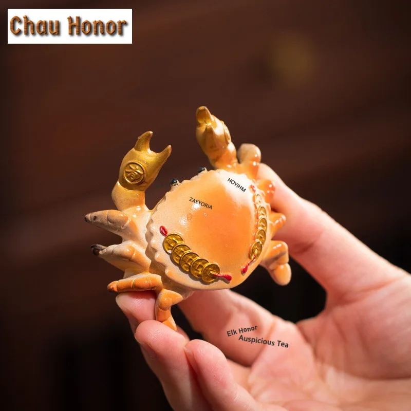1pcs Crab Color Changing Tea Pet Nourishing Resin Cute Tea Play Toys Home Chinese Tea Ceremony Accessories Desktop Decoration