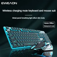 EWEADN X7S 2.4G Wireless Silent Keyboard and Mouse Ultra-thin Silent Chocolate Button Office Laptop Accessory RGB Keyboard