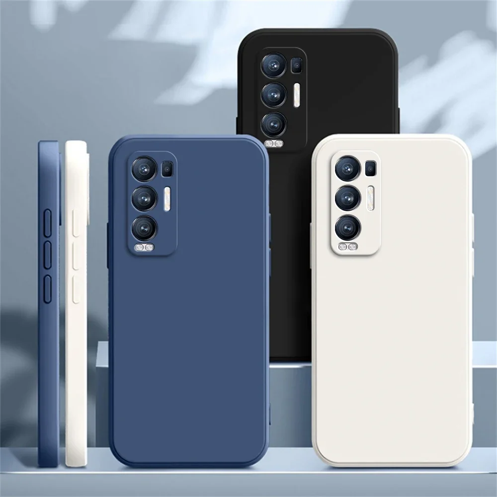 Casing ponsel untuk OPPO Find X3 Neo Pro Lite FindX3 X3Lite 5G silikon cair tepi lurus rumahan penutup kualitas tinggi lembut asli