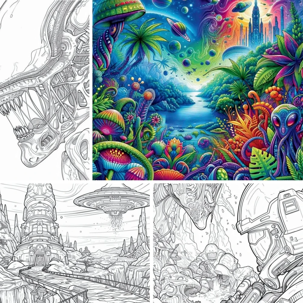 1pc Art Coloring Book Original Upgraded Paper 70g/sqm 22pcs Single Pages Coloring Books Gift For Holiday Birthday Party