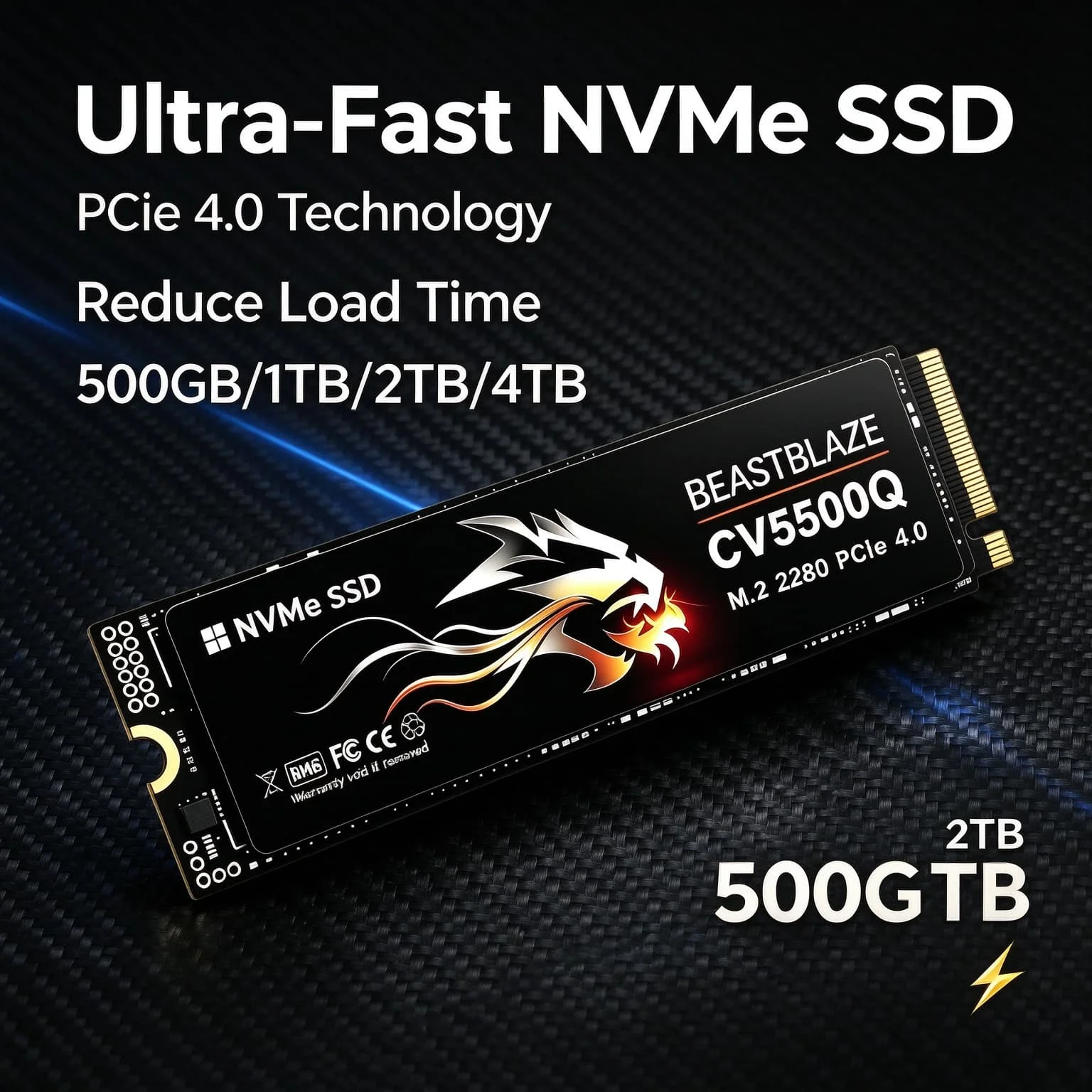 Inside Solid State Drive CV5500Q M.2 NVMe 4TB 500GB 1TB 2TB Quick Transfer Storage PC Gaming Desktop Laptop Prime Boost