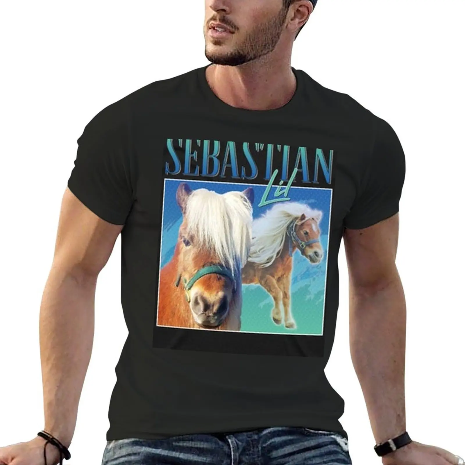 lil Sebastian T-Shirt sweat anime stuff plus size clothes Men's cotton t-shirt
