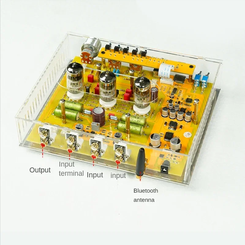 Nvarcher بلوتوث 5.0 HiFi Preamp الإلكترونية أنبوب لهجة المضخم ES9023 DAC USB TF AUX بطاقة المدخلات DC12V