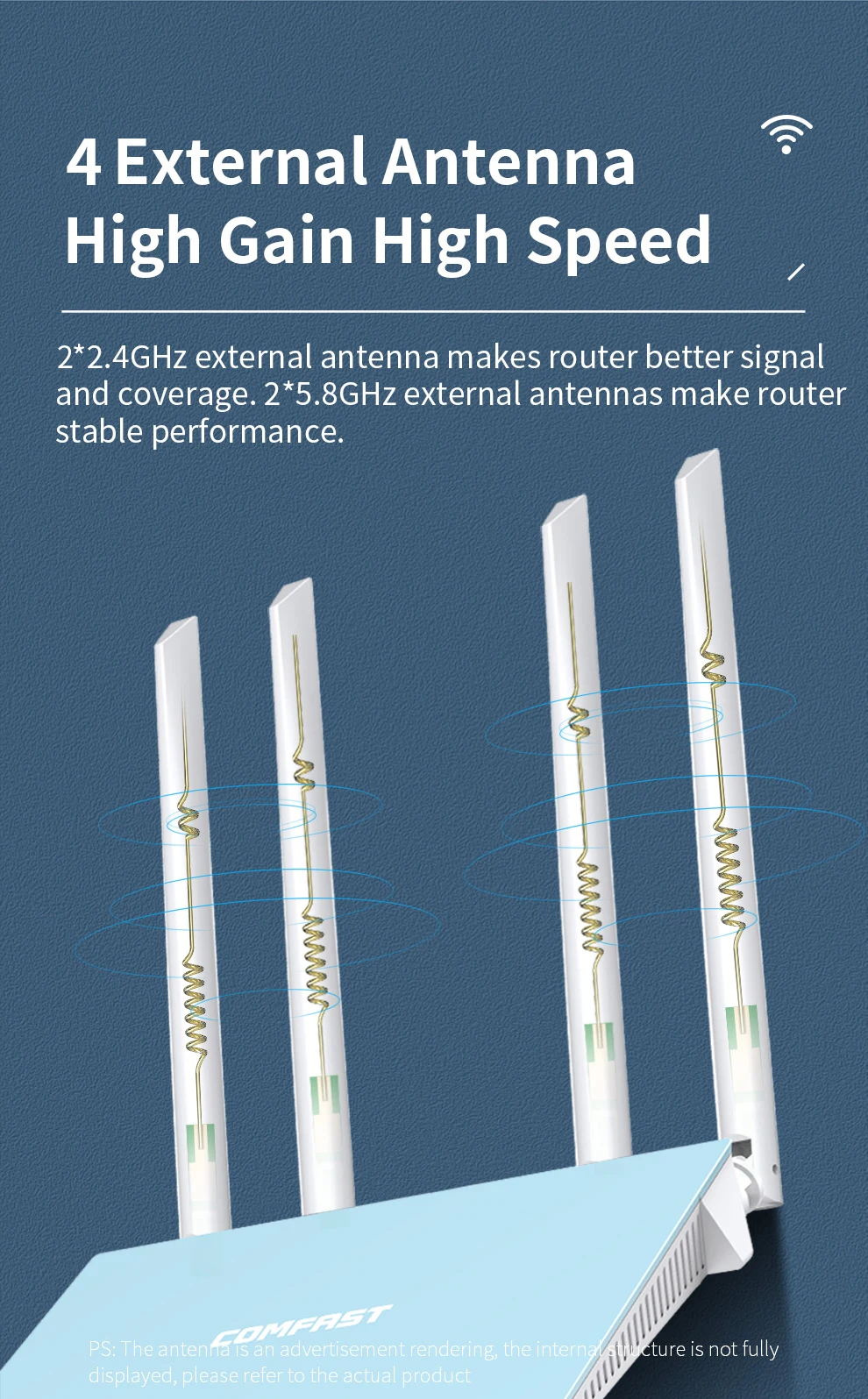 Imagem -04 - Comfast-wifi Dual Band Router para Casa Wr616ac Ac1200 Roteador sem Fio Cobertura de Porta Lan 3500 Sqft Suporte Access Point