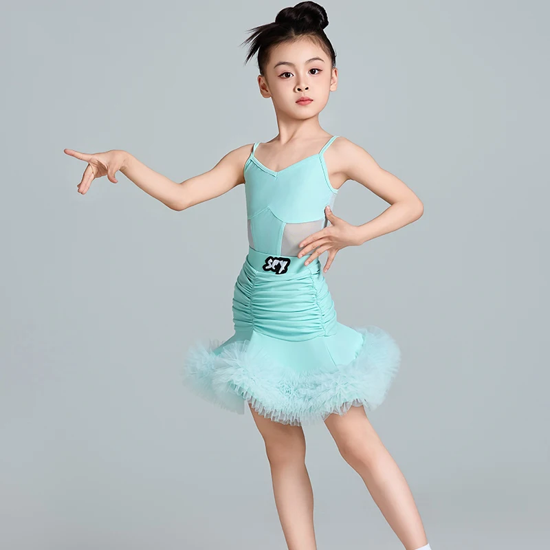 

Детское платье для латинских танцев румба-чача, платья для соревнований по латинским танцам сальсы для девочек, детские танцевальные тренировочные костюмы SL12682