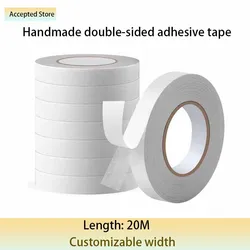 Handmade White Super Strong Double-Sided Tape Paper, Strong Ultra-Thin High Adhesion Cotton, DIY Household Double-Sided Tape 20m