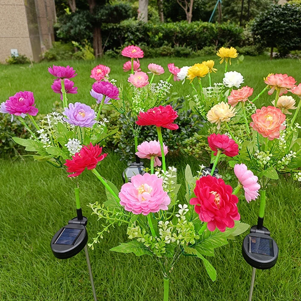 

Светодиодные солнечные фонари с цветами лотоса IP55, уличная водонепроницаемая лампа для газона для дорожки, свадьбы, праздника, сада, украшения, солнечные цветы, лампа