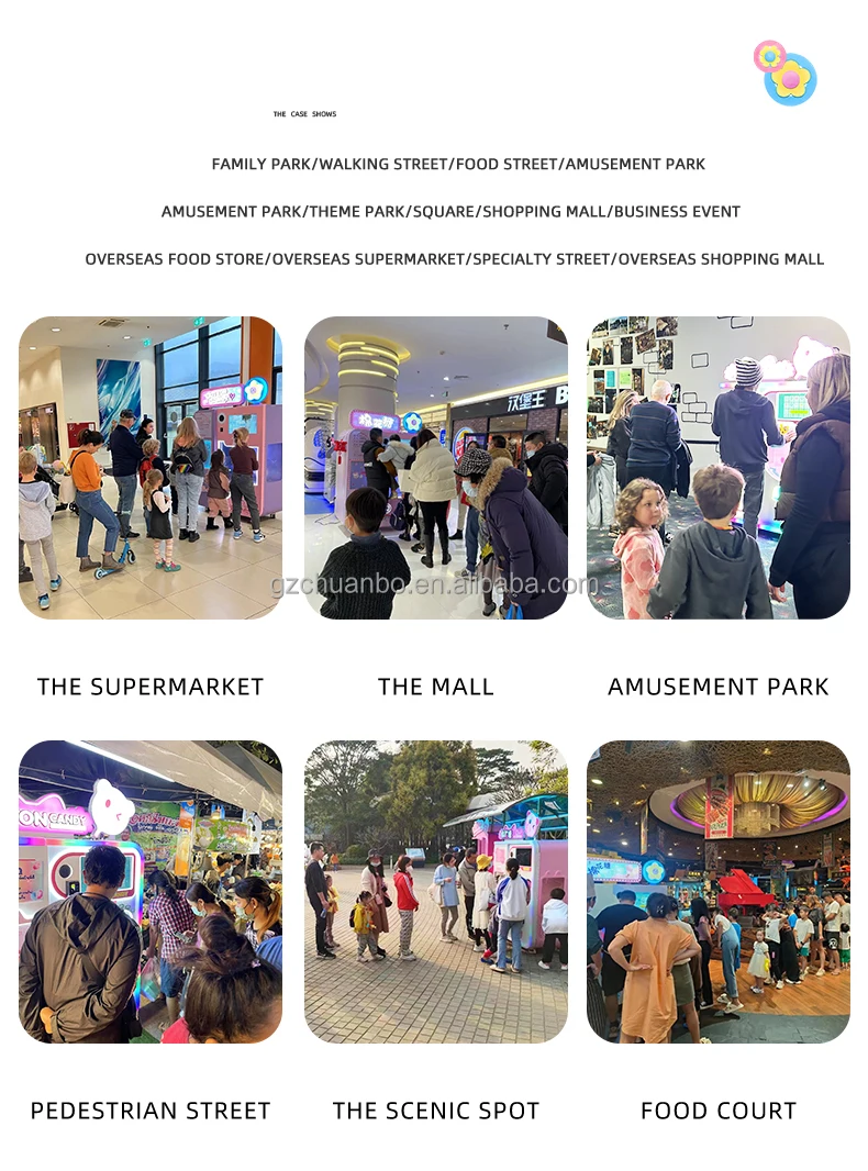 New Arrival Make Money Business Fully Automatically Cotton Candy Maker Robot Fairy Floss Cotton Candy Vending Machine