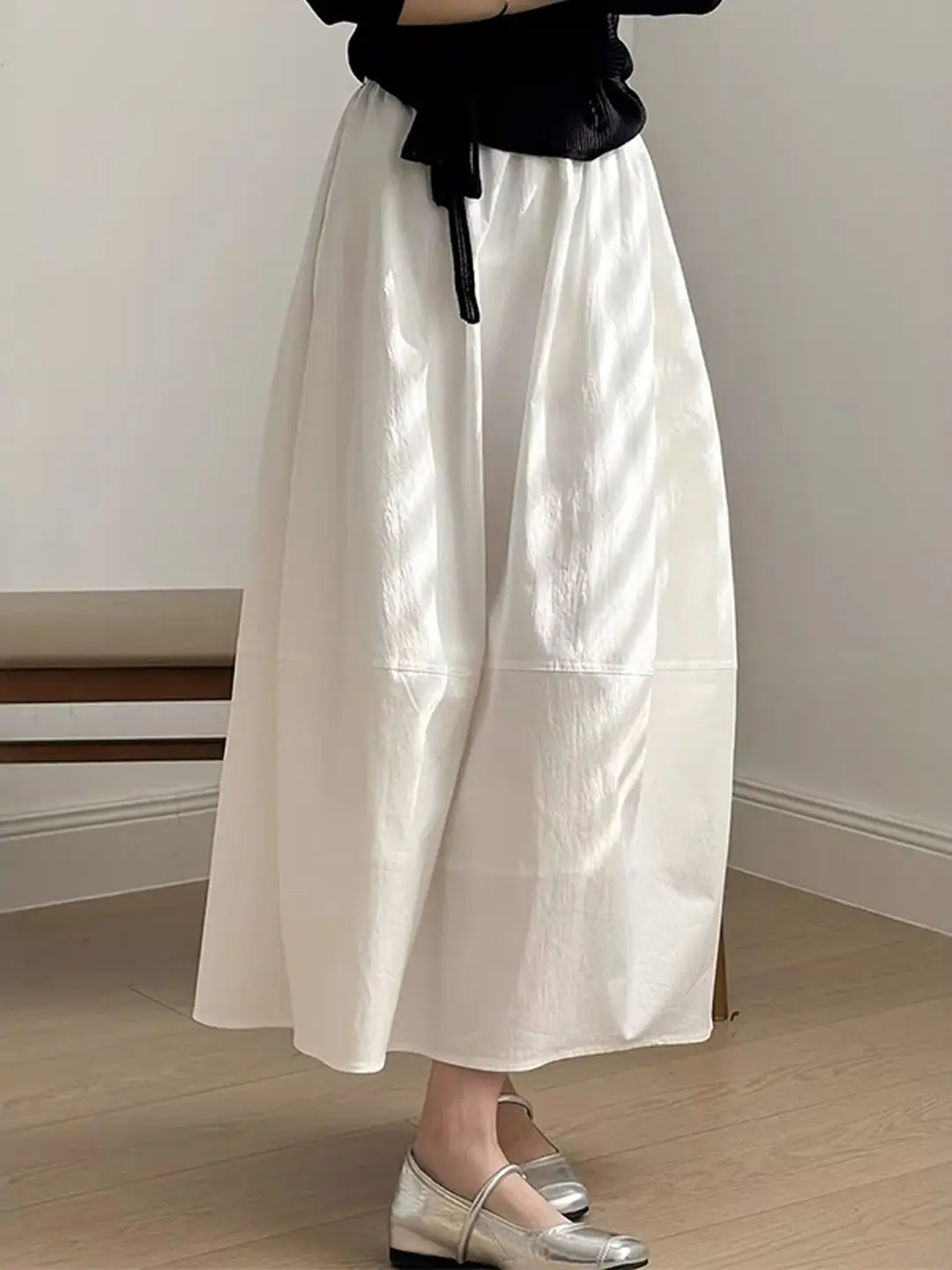 

Юбка А-силуэта больших размеров для женщин: простая, художественная, универсальная, молодежная, стильная, весенняя, с высокой талией, миди, в корейском стиле