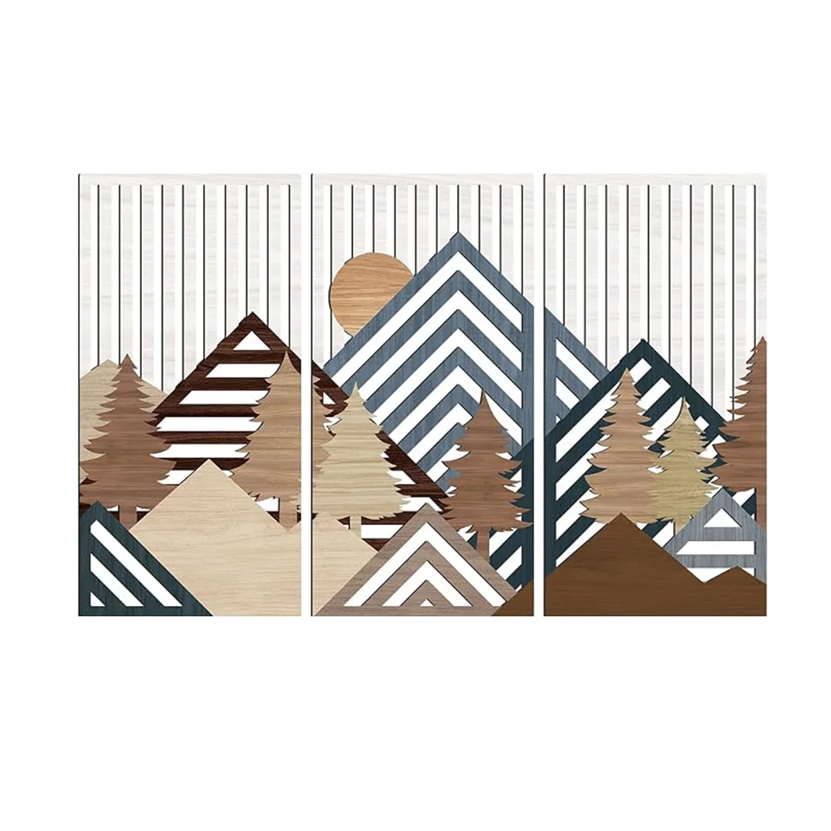3pcs Wooden Wall Decor Set Hollow Wooden Decoration, Hanging Wooden Signs Art Decoration Perfect for Christmas Wall Decoration