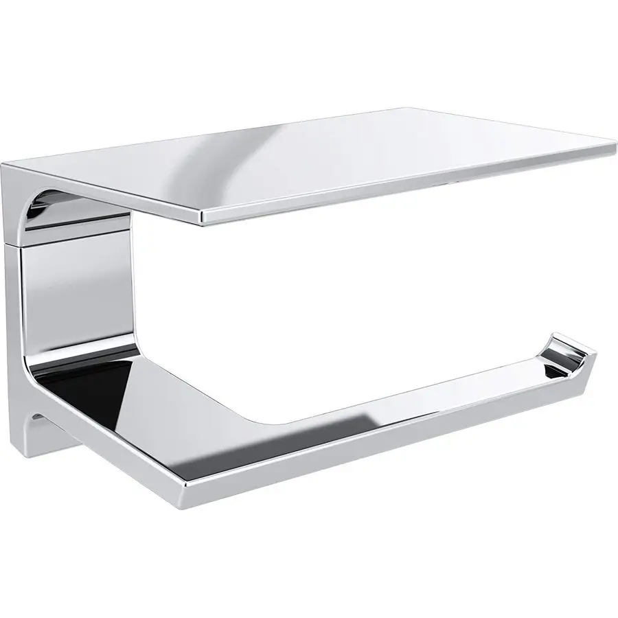 

Pivotal Toilet Paper Holder With Shelf, Polished Chrome, Bathroom Accessories, 79956 6.93 x 3.94 x 3.5 Inches