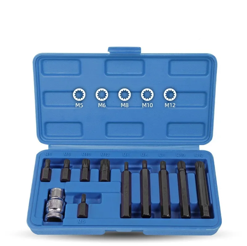 15Pcs Hex And FOR Torx Bit Socket Set 30mm 75mm For 1/2 Inch For-Impact Driver Adapter Automotive Repair Tools
