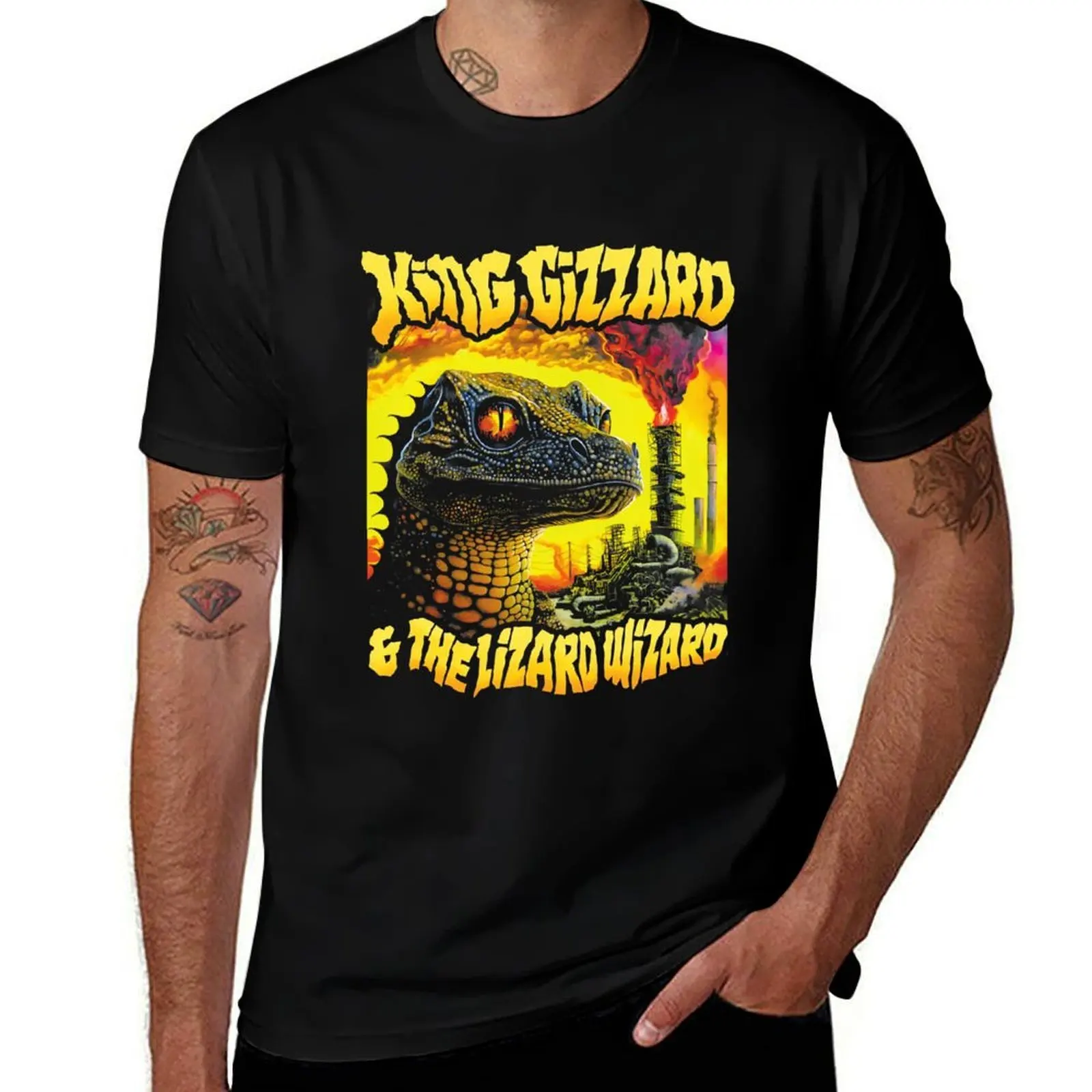 

king gizzard and the lizard wizard T-Shirt Basic Solid Color Short Sleeve Cotton Top