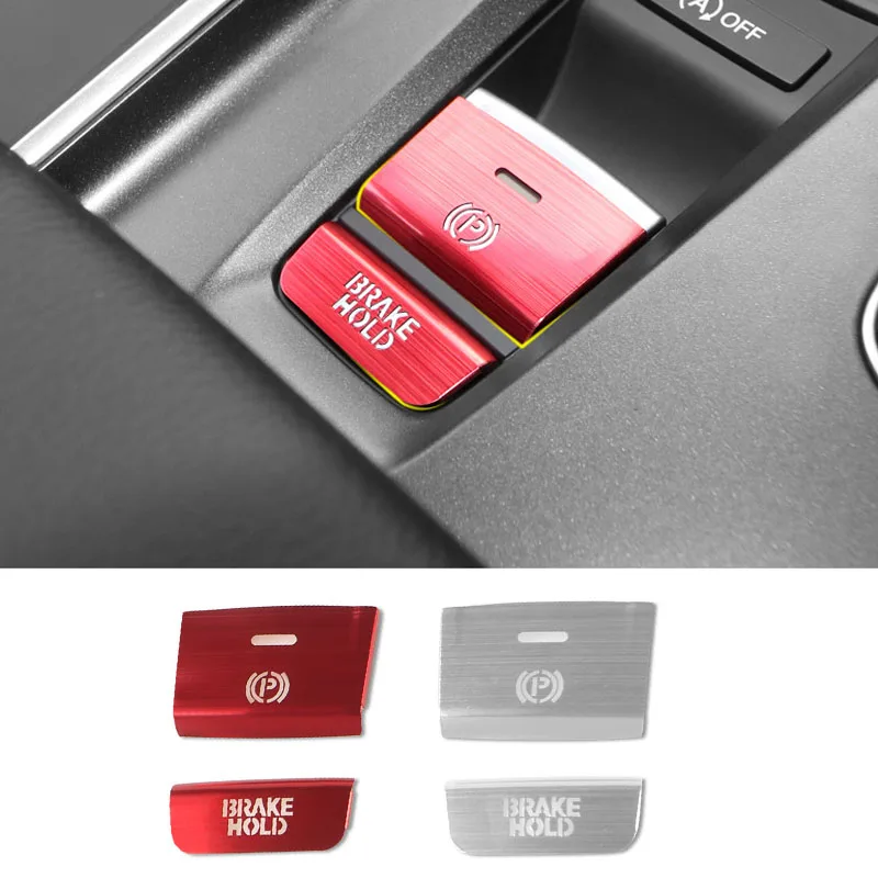 2Ps Car Interiors Stickers Stainless Steel Electric Park Brake Pad Fit for Honda Accord 10th Gen 2018 2019 2020 2021 2022