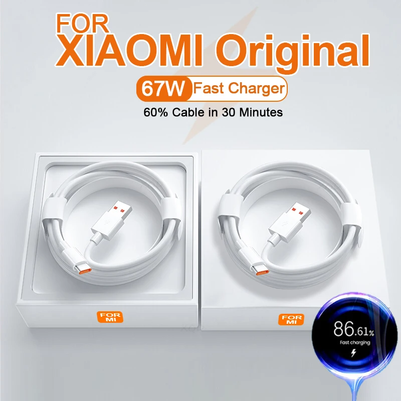 For Xiaomi PD3.2 67W USB Quick Charge Cable For Mi 12 11 10 Pro Poco Redmi Note K40 Tipo Type C Super Fast Charger Data Lina