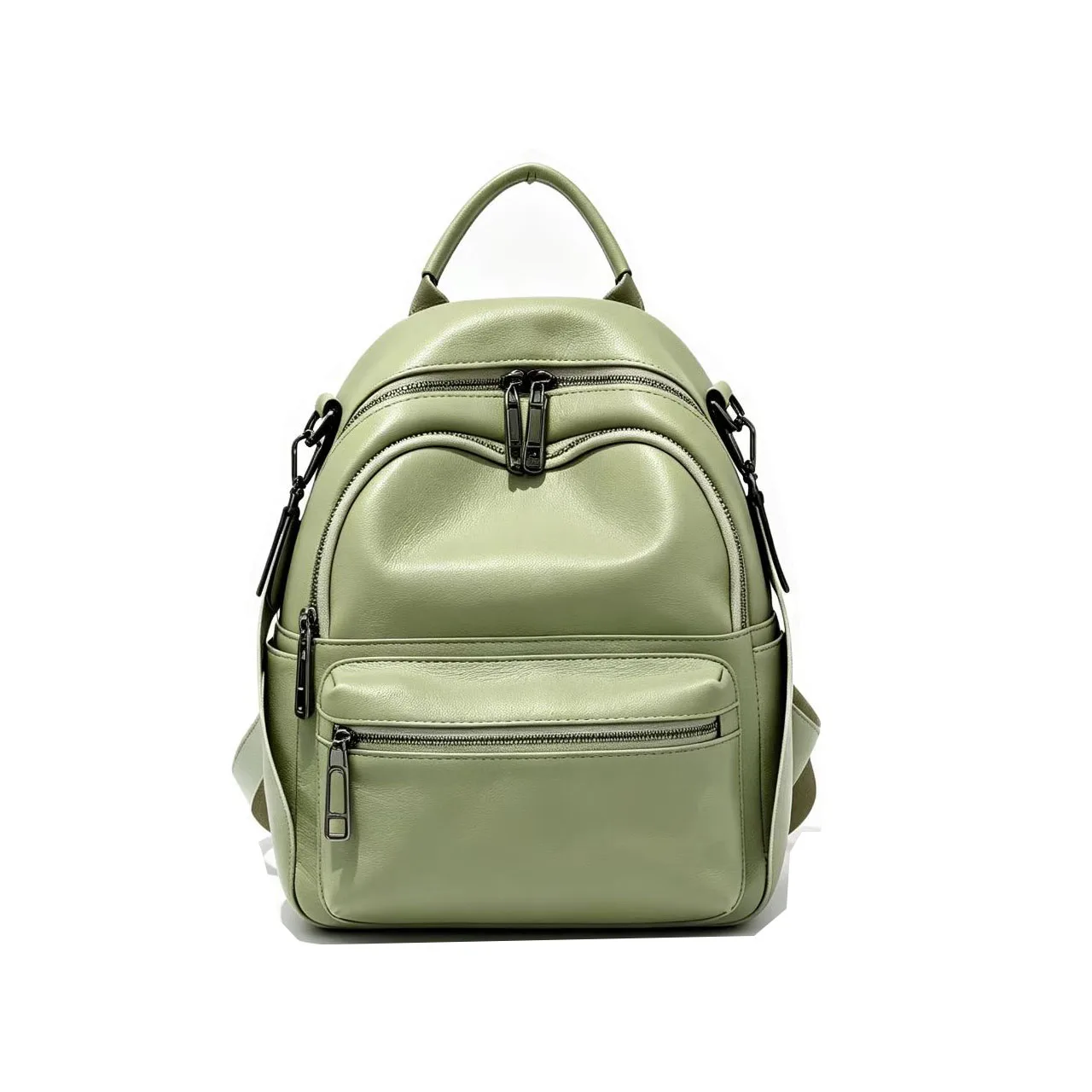 Small Women Genuine Leather Backpack Casual Daily Cow Leather Tote or Shoulder Bags Multi-pockets Cowhide Travel Bag 2026 New