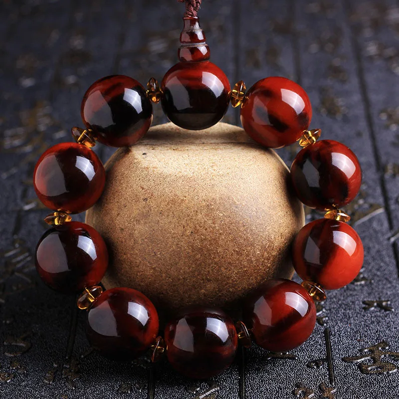 

Style Natural Tibetan Yak Horn Bracelet with Blood Veins Men and Women