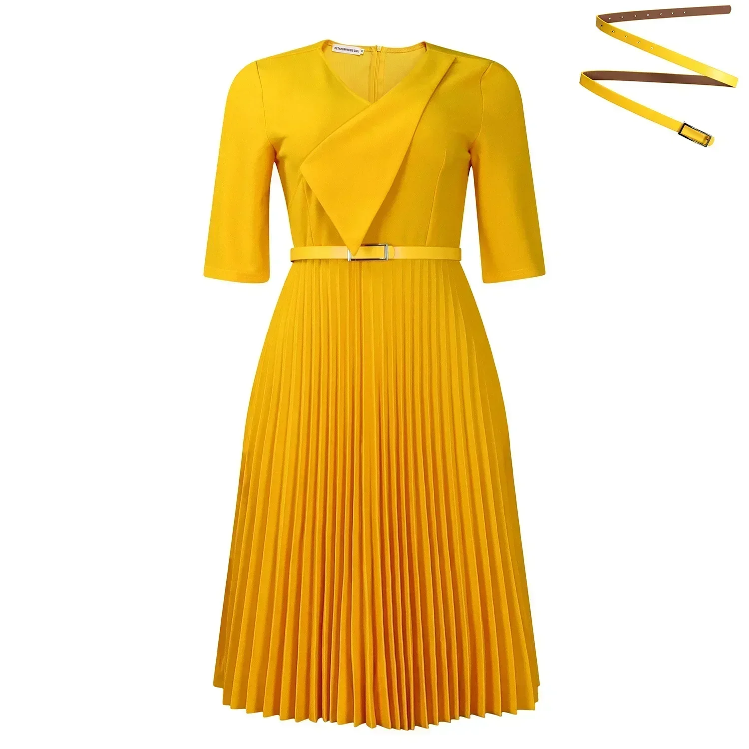 Customized Elegant Dress Women for Wedding Party 2025 Summer African Short Sleeve V-neck Polyester Midi Pleat Dress Dashiki Afri