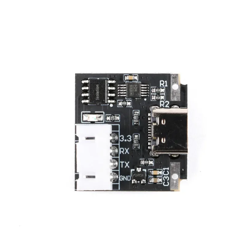 USB para TTL Serial Port UART Board Module, UART isolado, 3.3V, TYPE-C Cabo de download, Escova de atualização