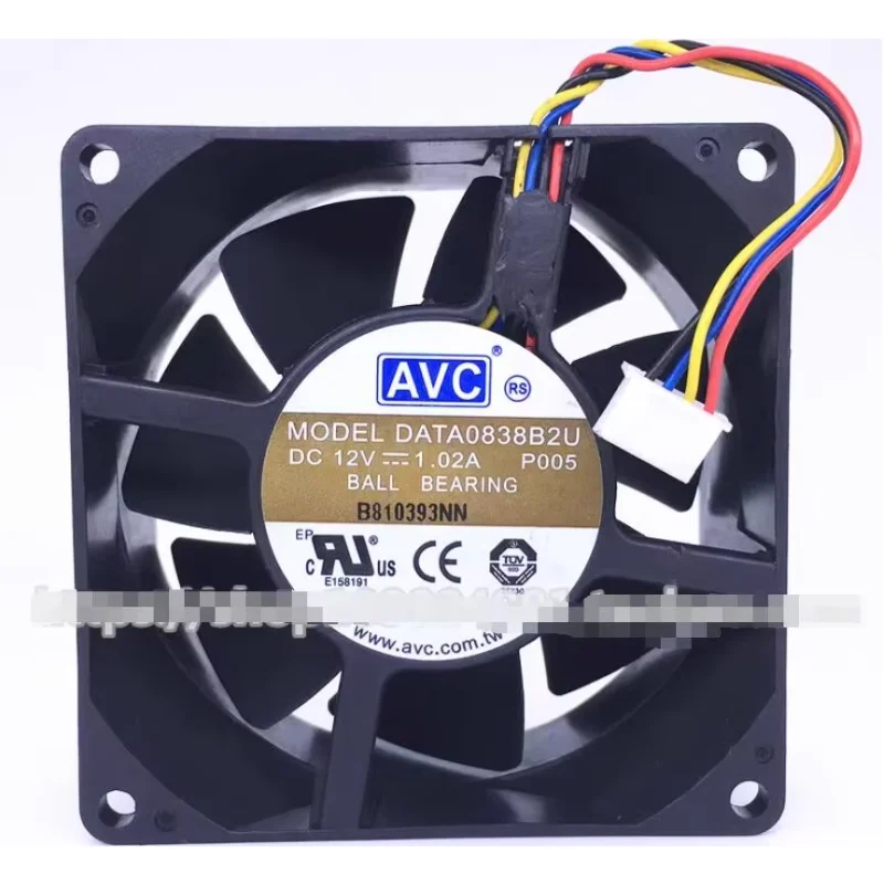 

AVC DATA0838B2U P005 DC 12V 1.02A 80x80x38mm 4-Wire Server Cooling Fan