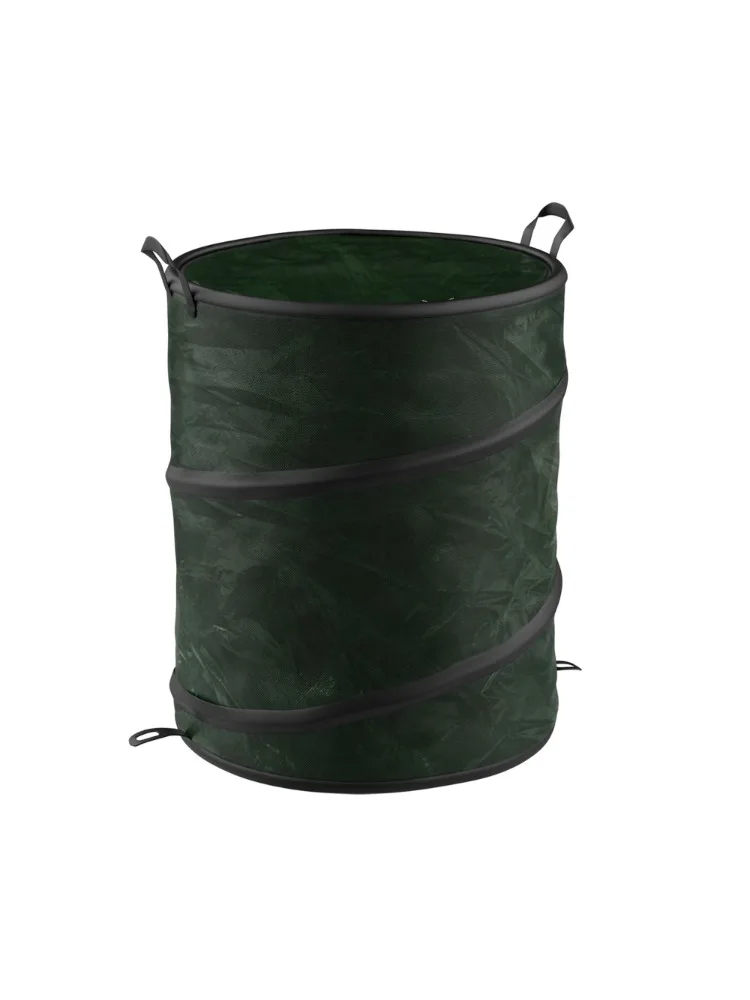 

Gallon pop-up trash can with zipper lid for camping or parties