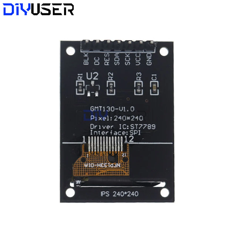Módulo LCD colorido IPS 7P SPI HD 65K de 0,96 / 1,3 polegadas ST7735 Drive IC 80 * 160 (não OLED) para Arduino