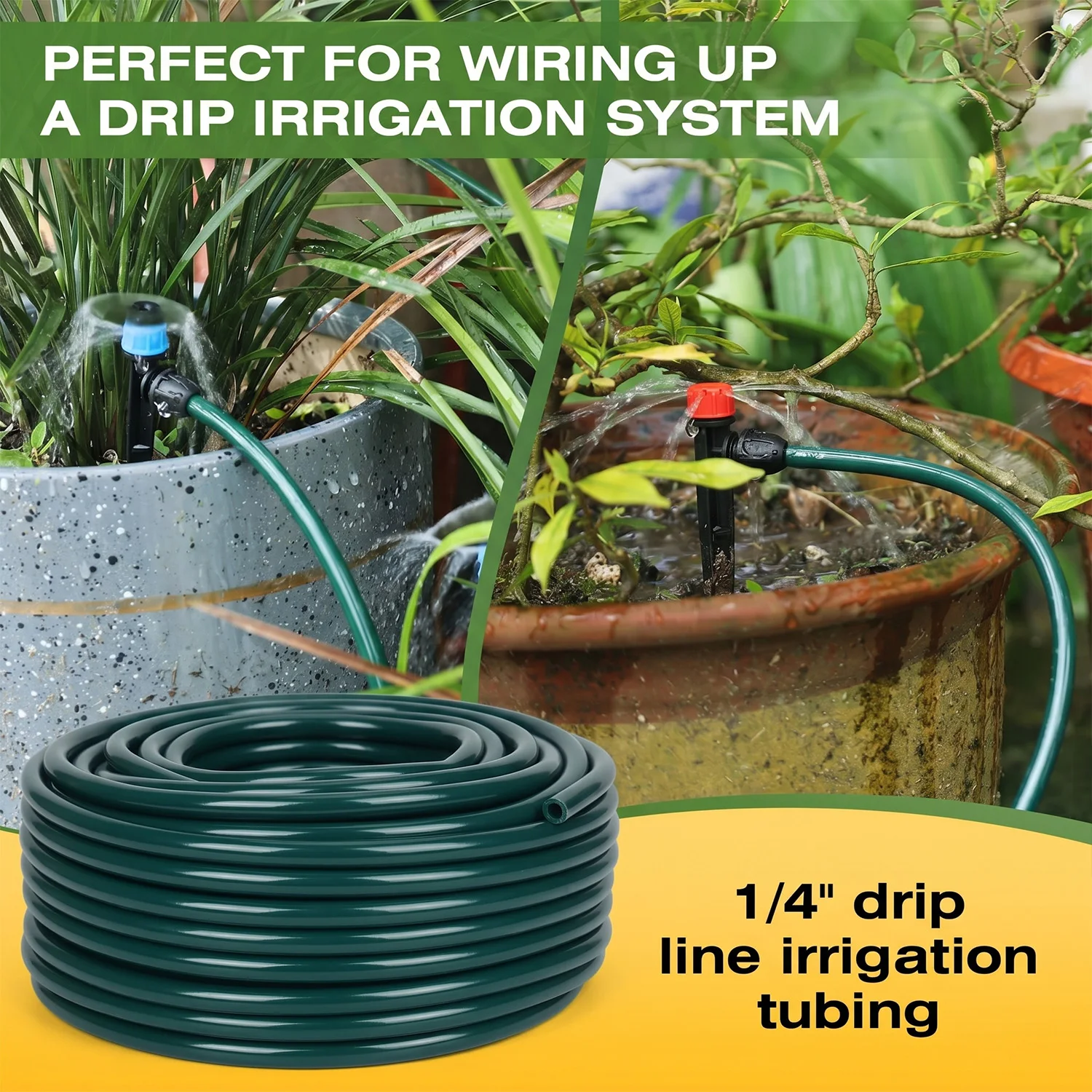 Lawns, and Home Horticultural Systems, Attention: Only Water Pipe, 1/4-Inch Garden Drip Irrigation Hose, Suitable for Greenhouse