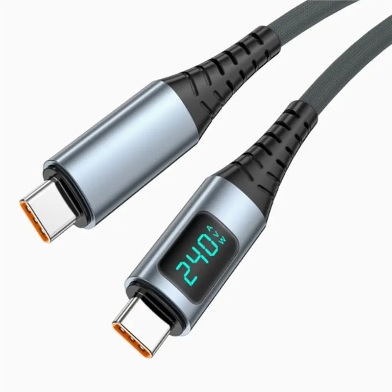 Y43A-USB C Data Cable 240W Type C To Type C Fast Charging PD3.1 Digital Display Cord For 15 16 Huawei Laptop