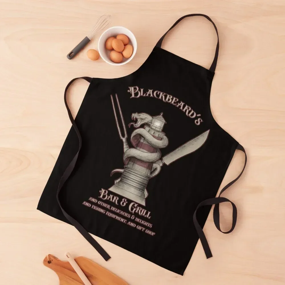 

Blackbeard's Bar & Grill Apron All For Kitchen And Home Chef Uniform For Men Chef Accessories Apron