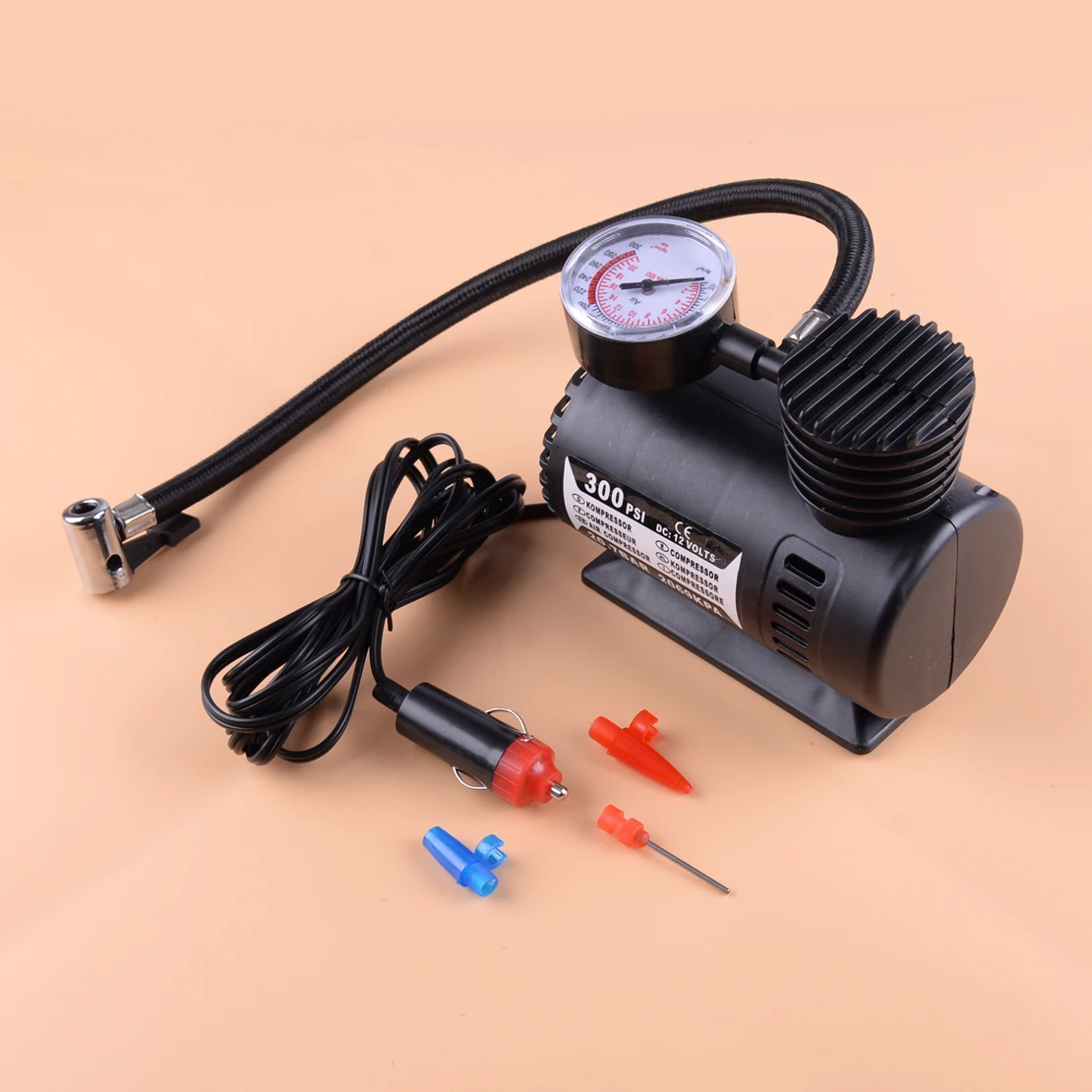 

LETAOSK 1Pcs 300PSI 12V Portable Mini Air Compressor Auto Car Electric Tire Air Inflator Pump Tool