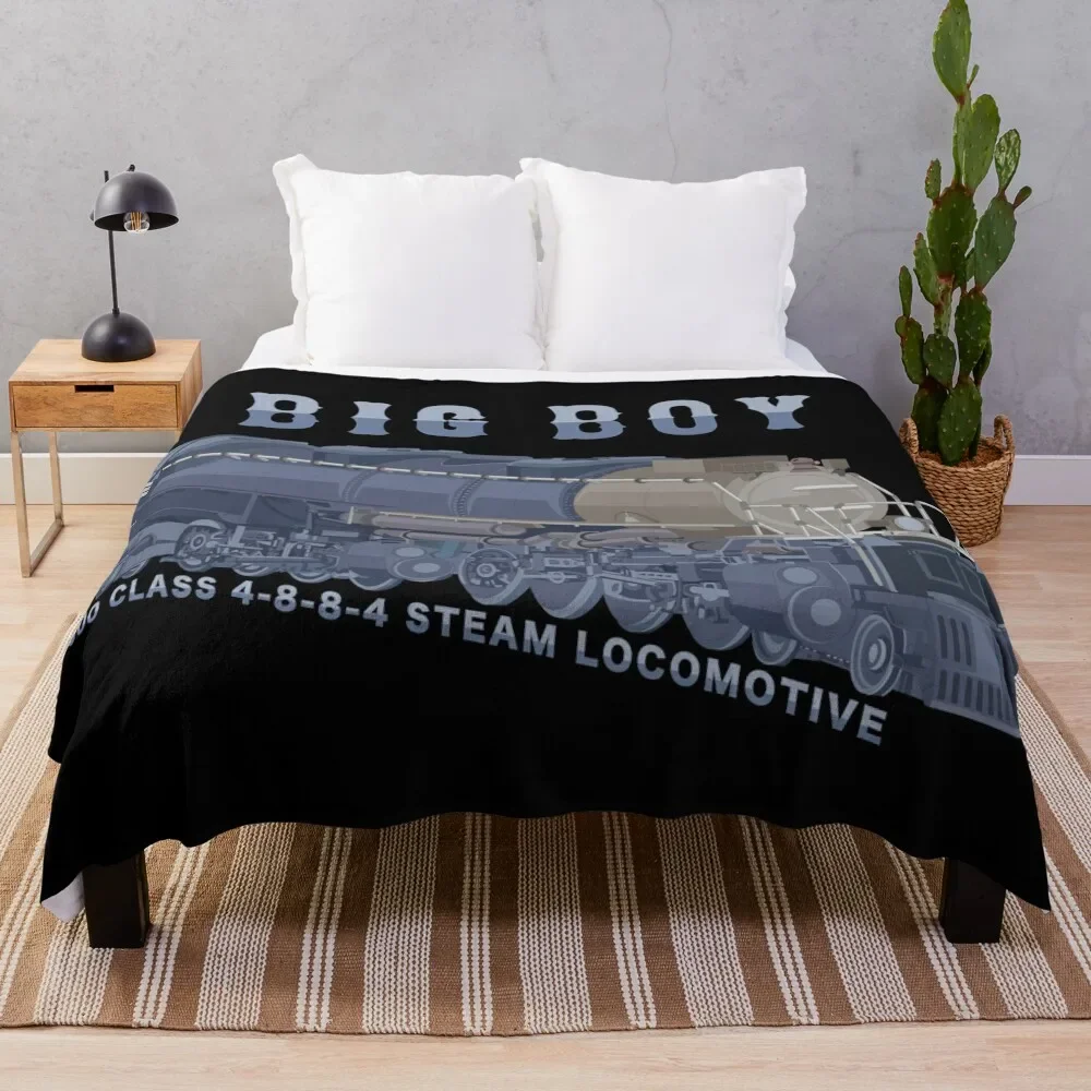 Big Boy Steam Train 4000 Class Locomotive Color Diagram Gift Throw Blanket Wrinkle Resistant Lightweight Blanket