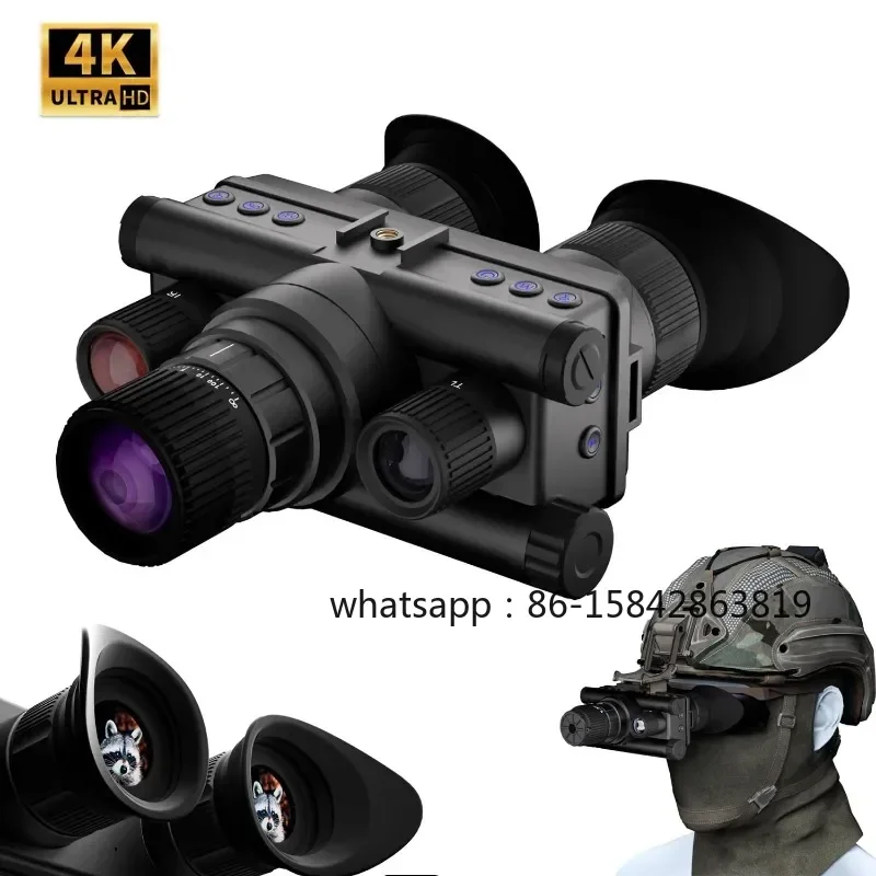 Head Mounted Tactical Telescope Goggles 4K UHD 40MP 8X Zoom 600M Infrared Night Vision Binoculars Hunting Trail Camera Z9157