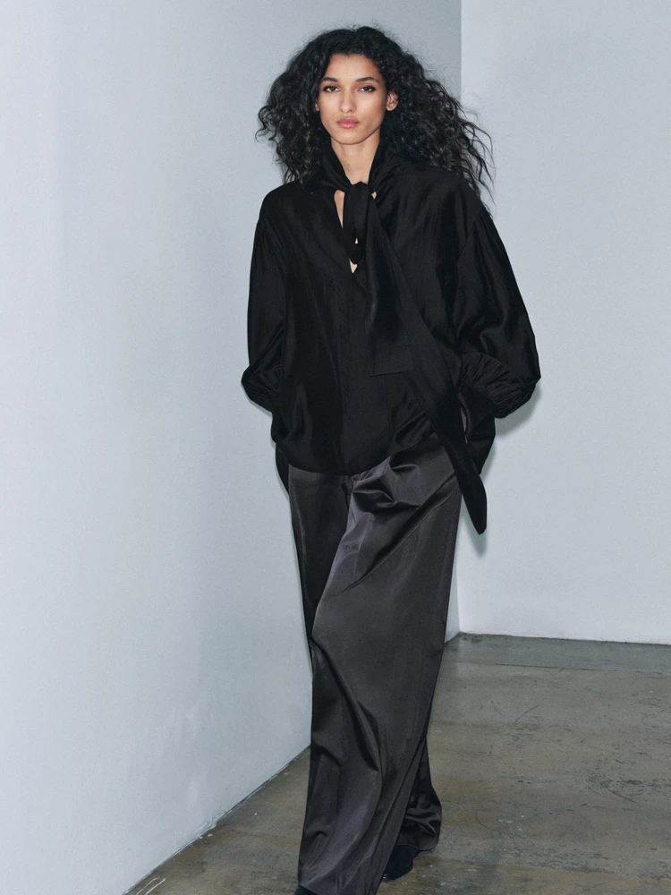 New Winter 2025 Women's Faion irt with  Knot Design Drapey Sle Versatile Quali Miao Ethnic Stage Costume