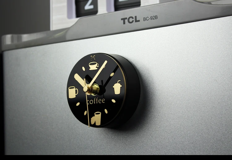 Etiqueta engomada magnética creativa del reloj del refrigerador de la vajilla del café del tiempo libre, etiqueta engomada del mensaje del reloj de pared del reloj