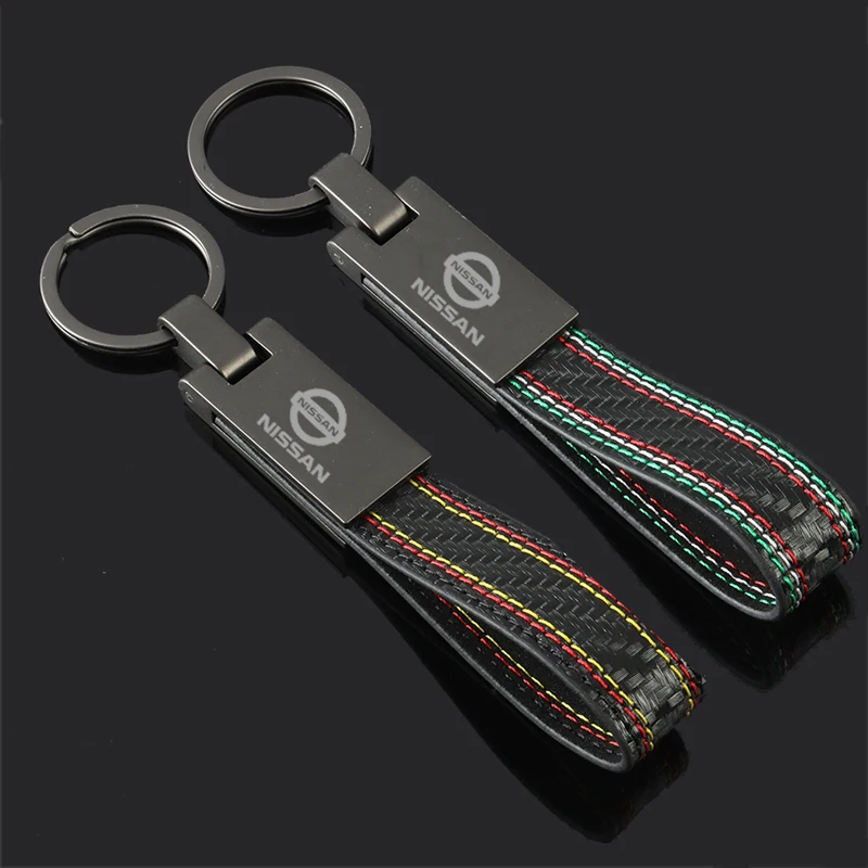 Leather Car Key Chain Holder Pandant For Nissan Murano Sylphy Altima Sentra Qashqai Terra Kicks X-trail Juke Livina Accessories