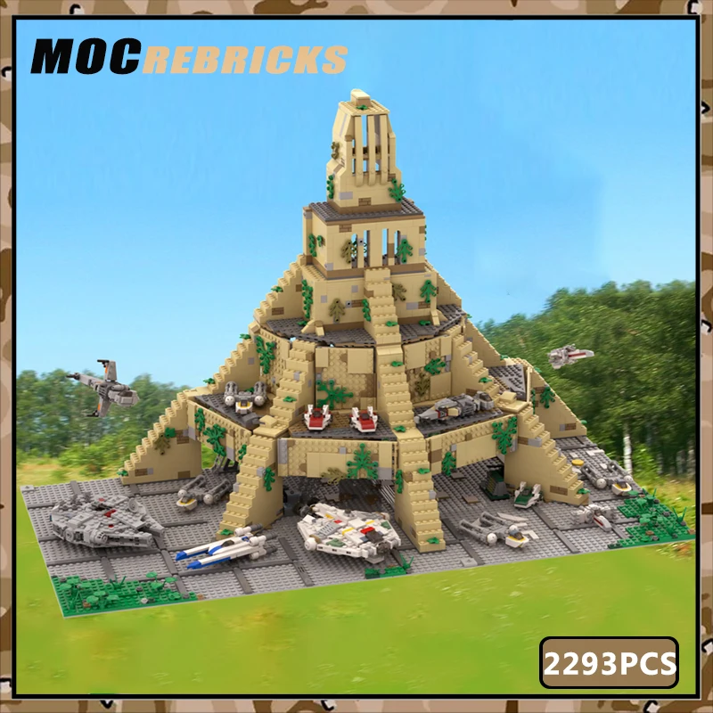 MOC Building Block Yavin IV Rebel Base Militare con interni Architettura modulare Modello di guerra Spazio Film Educazione Giocattolo per bambini Mattone