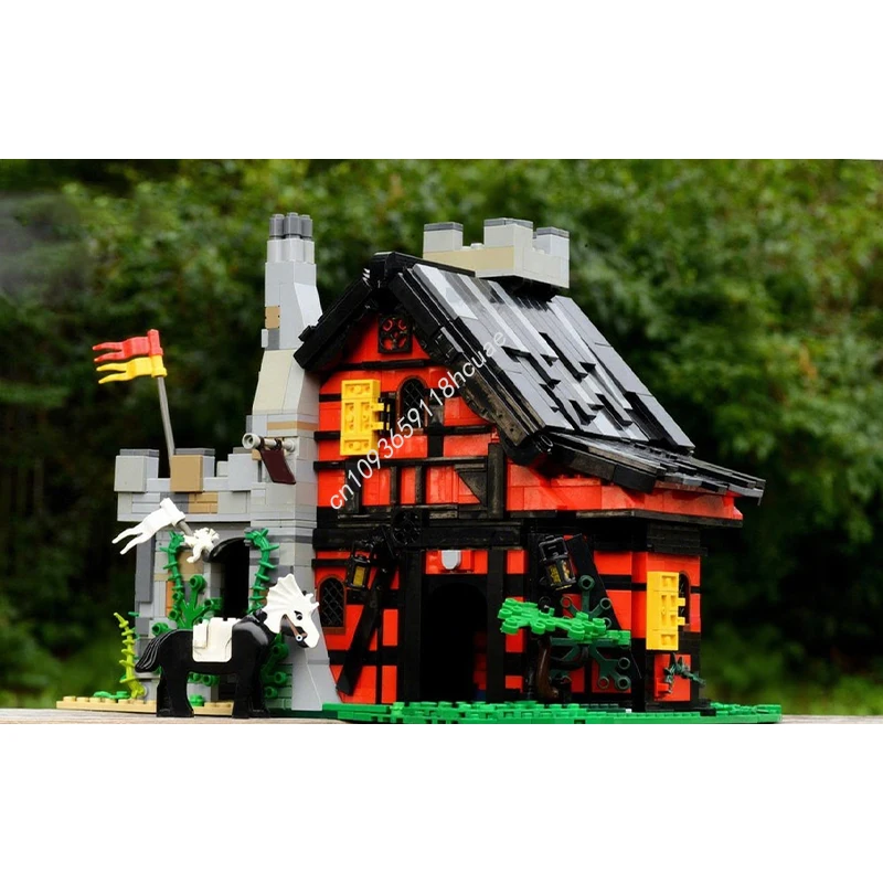 

1677 шт. MOC Iras Guarded Inn Castle Модель Строительные блоки Сборная идея Детский кирпич Модульные игрушки для рукоделия креативные рождественские подарки