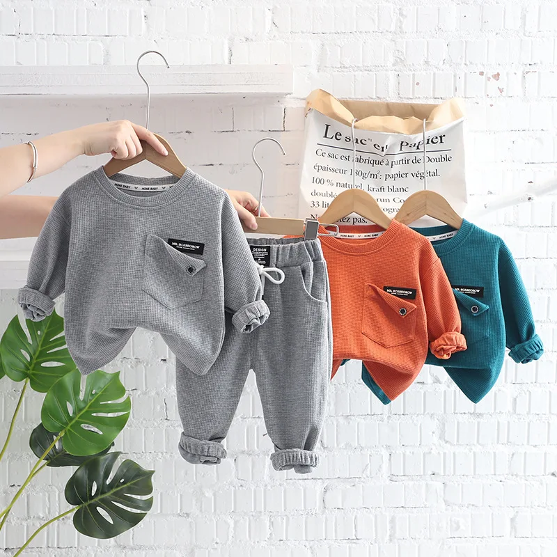 1-3Year sets Autumn Boy Suit Long Sleeve Loose-fit Sweatshirt Casual Pants Sportswear Stylish 2-piece Set Trendy Children's Sets