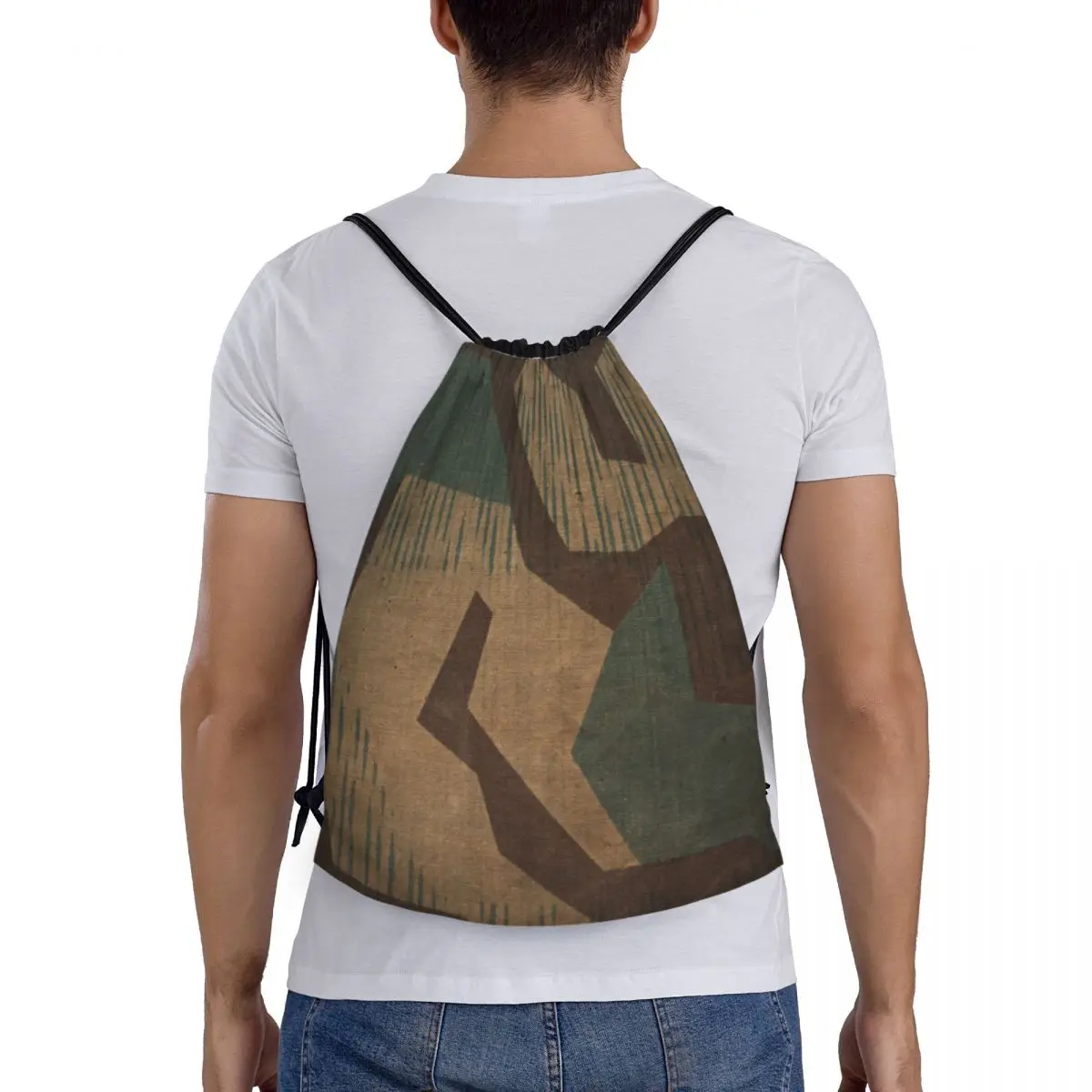 Dobrável Camuflagem Saco De Cordão, Mochila Militar Do Exército, Tactical Camo Mochilas De Armazenamento, Alemão, WW2, Esportes, Ginásio, Splintertarn