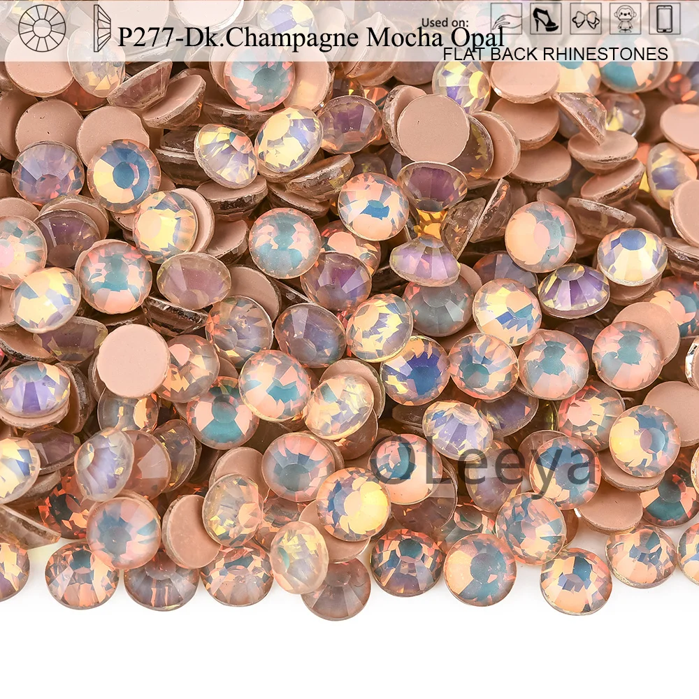 Oleeya P249-P296 kalte Fixierung Kristall Flatback Silber zurück nicht Hotfix Strass für Taschen Schuhe Kleidungs stück Telefon DIY Nail Art – Detail 9